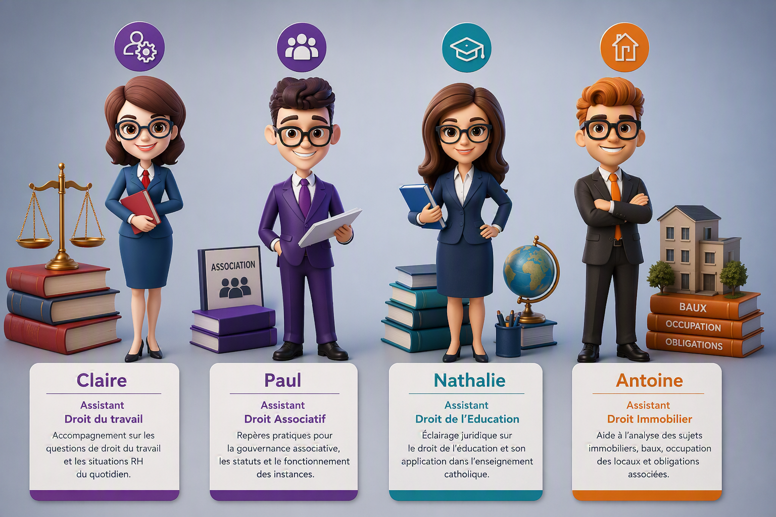 Illustration des assistants spécialisés